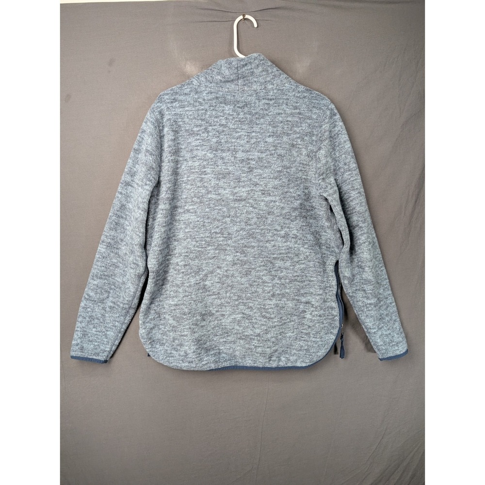 Abercrombie & Fitch Womens Blue Gray Fleece Side Zip Pullover Sweater Large - Picture 2 of 6